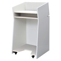 【車上渡し】アール・エフ・ヤマカワ シェル 演説台 2ヶ口コンセント付き 幅600×奥行570×高さ1097ｍｍ ホワイト 1台（直送品）