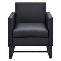 【車上渡し】アール・エフ・ヤマカワ スクエアソファIIレザー 1人掛 幅640mm ブラック 1台（直送品）