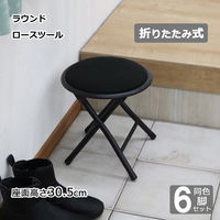 エイ・アイ・エス 折畳ロースツール ブラック AHFL-03x6pcs BK 1セット(6脚入)（直送品）