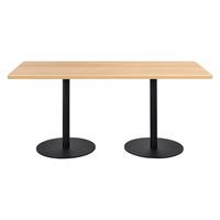 【車上渡し】アール・エフ・ヤマカワ リスタ カフェテーブル 幅1500×奥行750×高さ720ｍｍ オーク 1台（直送品）