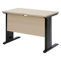 【車上渡し】アール・エフ・ヤマカワ スチール脚デスク 幅1000×奥行600×高さ700ｍｍ ナチュラル×ブラック 1台（直送品）