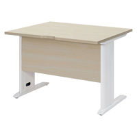 【車上渡し】アール・エフ・ヤマカワ スチール脚デスク 幅1000×奥行700×高さ700ｍｍ ナチュラル×ホワイト 1台（直送品）