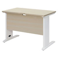 【車上渡し】アール・エフ・ヤマカワ スチール脚デスク 幅1000×奥行600×高さ700ｍｍ ナチュラル×ホワイト 1台（直送品）