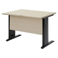 【車上渡し】アール・エフ・ヤマカワ スチール脚デスク 幅1000×奥行700×高さ700ｍｍ ナチュラル×ブラック 1台（直送品）