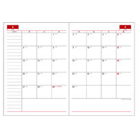 ダイゴー 【2026年4月版】デスクサイズ B6 1週間+横罫 月曜始まり ブラック E1129 1冊（直送品）