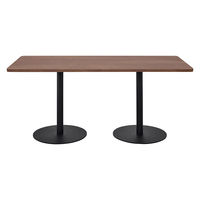 【車上渡し】アール・エフ・ヤマカワ リスタ カフェテーブル 幅1500×奥行750×高さ720ｍｍ ウォルナット 1台（直送品）