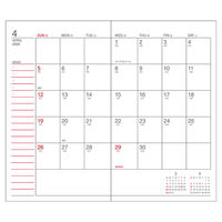 ダイゴー 【2026年4月版】手帳サイズ 見開き1週間ファミリーレイアウト 日曜始まり ブラック E1176 1冊（直送品）