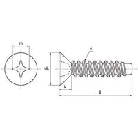 SUNCO 三価ブラック (+)B0サラ 2.3 X 6 (260本入) 21-00-0101-0023-0060-04-260P（直送品）