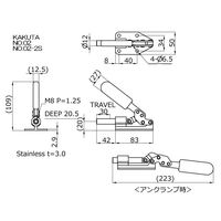 大阪角田興業(株) 横押し型トグルクランプ NO.02 1個（直送品）
