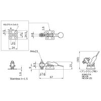 大阪角田興業(株) 下方押え型トグルクランプ NO.04 1個（直送品）