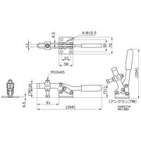 大阪角田興業(株) 下方押え型トグルクランプ NO.38D 1個（直送品）
