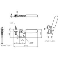 大阪角田興業(株) 下方押え型トグルクランプ NO.38Sショウ 1個（直送品）