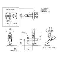 大阪角田興業(株) 下方押え型トグルクランプ NO.42P 1個（直送品）