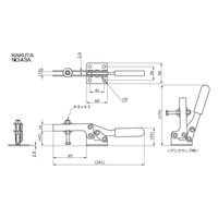 大阪角田興業(株) 下方押え型トグルクランプ NO.43A 1個（直送品）