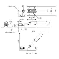 大阪角田興業(株) 横押し型トグルクランプ NO.51BXショウ 1個（直送品）