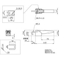 大阪角田興業(株) フック型トグルクランプ NO.FA110 1個（直送品）