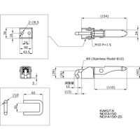 大阪角田興業(株) フック型トグルクランプ NO.FA150 1個（直送品）