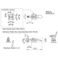 大阪角田興業(株) 下方押え型トグルクランプ NO.HH150 1個（直送品）