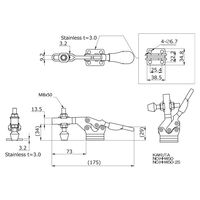 大阪角田興業(株) 下方押え型トグルクランプ NO.HH450 1個（直送品）