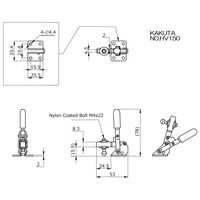 大阪角田興業(株) 下方押え型トグルクランプ NO.HV150 1個（直送品）