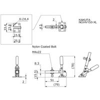 大阪角田興業(株) 下方押え型トグルクランプ NO.HV153XL 1個（直送品）