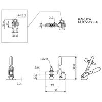 大阪角田興業(株) 下方押え型トグルクランプ NO.HV253UL 1個（直送品）