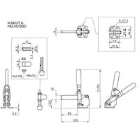 大阪角田興業(株) 下方押え型トグルクランプ NO.HV350 1個（直送品）