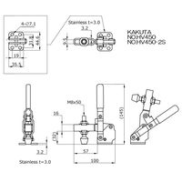 大阪角田興業(株) 下方押え型トグルクランプ NO.HV450 1個（直送品）