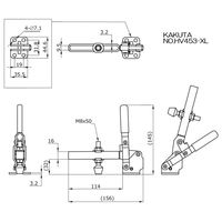 大阪角田興業(株) 下方押え型トグルクランプ NO.HV453XL 1個（直送品）