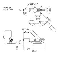 大阪角田興業(株) 横押し型トグルクランプ NO.SL200 1個（直送品）