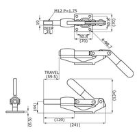 大阪角田興業(株) 横押し型トグルクランプ NO.SL300 1個（直送品）