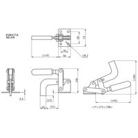 大阪角田興業(株) 下方押え型トグルクランプ NO.X4 1個（直送品）