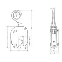 イーグルクランプ 縦つりクランプ WOL-500(3-20) 1個（直送品）