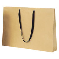 ストア・エキスプレス 【50枚】ショルダーバッグ ベージュ無地紙袋 黒ひも 60×10×42cm 36005-193 1セット(50枚)（直送品）