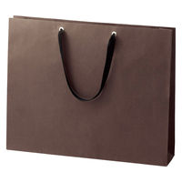 ストア・エキスプレス 【10枚】ショルダーバッグ ブラウン無地紙袋 黒ひも 52×10×42cm 36005-390 1セット(10枚)（直送品）