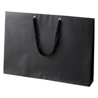 ストア・エキスプレス 【50枚】ショルダーバッグ ブラック無地紙袋 黒ひも 60×10×42cm 36005-46 1セット(50枚)（直送品）