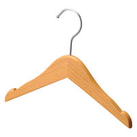 ストア・エキスプレス 【10本】子供用木製ハンガー クリア(ブナ) 平型くさび切込み 幅27cm 6533-10575 1セット(10本)（直送品）