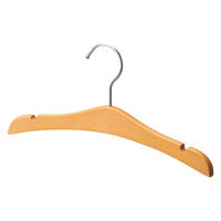 ストア・エキスプレス 【10本】子供用木製ハンガー クリア(ブナ) 平型溝付き 幅32cm 6533-10580 1セット(10本)（直送品）