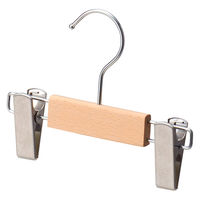 ストア・エキスプレス 【10本】子供用木製ハンガー 木地仕上げ(ブナ) ボトム 外型クリップ付き 6533-1444 1セット(10本)（直送品）