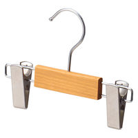 ストア・エキスプレス 【10本】子供用木製ハンガー クリア(ブナ) ボトム 外型クリップ付き 6533-1445 1セット(10本)（直送品）