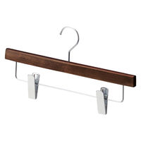 【10本】木製ボトムハンガー ヴィンテージブラウン(メープル) 下型クリップ付き 6533-1446 1セット(10本)（直送品）