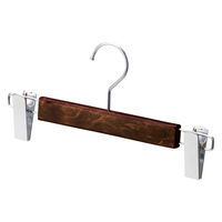 【10本】木製ボトムハンガー ヴィンテージブラウン(メープル) 外型クリップ付き 6533-1447 1セット(10本)（直送品）