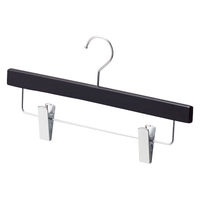 ストア・エキスプレス 【10本】木製ボトムハンガー ブラック(メープル) 下型クリップ付き 6533-1452 1セット(10本)（直送品）