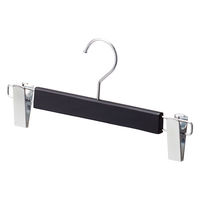 ストア・エキスプレス 【10本】木製ボトムハンガー ブラック(メープル) 外型クリップ付き 6533-1453 1セット(10本)（直送品）