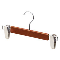 ストア・エキスプレス 【10本】木製ボトムハンガー ブラウン(メープル) 外型クリップ付き 6533-1457 1セット(10本)（直送品）