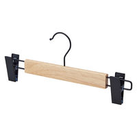 ストア・エキスプレス 【100本】薄型ラバーウッドハンガー ボトム外型クリップ付き 6533-21602 1セット(100本)（直送品）