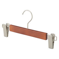 ストア・エキスプレス 【10本】木製ボトムハンガー(ブナ材) ブラウン 外型クリップ付き 6535-18286 1セット(10本)（直送品）