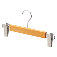 ストア・エキスプレス 【10本】木製ボトムハンガー ナチュラル(メープル) 外型クリップ付き 6788-1455 1セット(10本)（直送品）