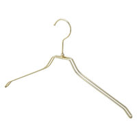 ストア・エキスプレス 【50本】平型スチール製ハンガー ゴールド 平型 幅42cm 7270-18005 1セット(50本)（直送品）
