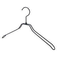 ストア・エキスプレス 【50本】平型スチール製ハンガー ブラック 平型肩厚 幅38cm 7270-18010 1セット(50本)（直送品）